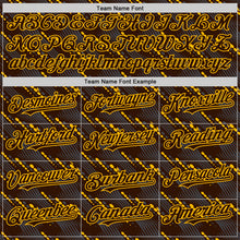 Load image into Gallery viewer, Custom Brown Gold 3D Pattern Design Slant Lines Authentic Baseball Jersey
