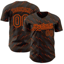 Загрузить изображение в средство просмотра галереи, Custom Brown Orange 3D Pattern Design Slant Lines Authentic Baseball Jersey
