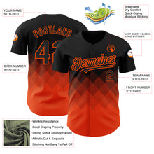 Charger l&#39;image dans la galerie, Custom Black Orange 3D Pattern Design Gradient Square Shapes Authentic Baseball Jersey
