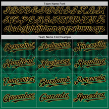 Load image into Gallery viewer, Custom Black Kelly Green-Old Gold 3D Pattern Design Gradient Square Shapes Authentic Baseball Jersey
