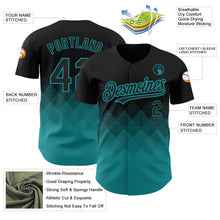 Load image into Gallery viewer, Custom Black Teal 3D Pattern Design Gradient Square Shapes Authentic Baseball Jersey
