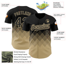 Load image into Gallery viewer, Custom Black Vegas Gold 3D Pattern Design Gradient Square Shapes Authentic Baseball Jersey
