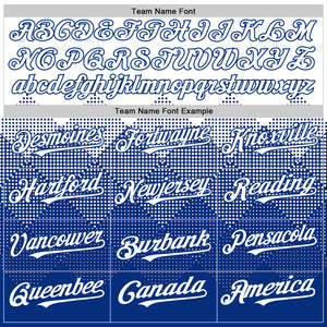 Custom White Royal 3D Pattern Design Gradient Square Shapes Authentic Baseball Jersey