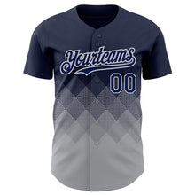 Charger l&#39;image dans la galerie, Custom Navy Gray 3D Pattern Design Gradient Square Shapes Authentic Baseball Jersey
