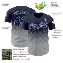 Charger l&#39;image dans la galerie, Custom Navy Gray 3D Pattern Design Gradient Square Shapes Authentic Baseball Jersey
