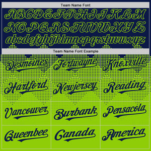 Custom Navy Neon Green 3D Pattern Design Gradient Square Shapes Authentic Baseball Jersey