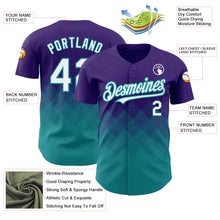 Laden Sie das Bild in den Galerie-Viewer, Custom Purple White-Teal 3D Pattern Design Gradient Square Shapes Authentic Baseball Jersey
