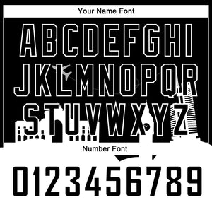 Custom Black White Holiday Travel Monuments Silhouette Authentic City Edition Basketball Jersey