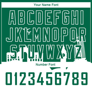 Custom Kelly Green White Holiday Travel Monuments Silhouette Authentic City Edition Basketball Jersey