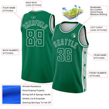 Charger l&#39;image dans la galerie, Custom Kelly Green White Side Panel Abstract Lines Authentic City Edition Basketball Jersey
