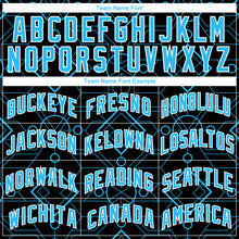 Laden Sie das Bild in den Galerie-Viewer, Custom Black Sky Blue-White Geometric Shapes Authentic City Edition Basketball Jersey

