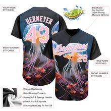 Load image into Gallery viewer, Custom Black Light Pink-White 3D Pattern Design Jellyfish Underwater Life Authentic Baseball Jersey
