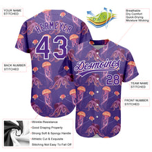 Load image into Gallery viewer, Custom Purple White 3D Pattern Design Jellyfish And Octopus Authentic Baseball Jersey
