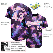 Load image into Gallery viewer, Custom Black Light Pink-White 3D Pattern Design Jellyfish Floating In The Ocean Authentic Baseball Jersey
