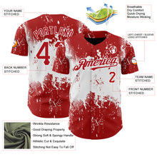 Charger l&#39;image dans la galerie, Custom Red White 3D Pattern Design Abstract Splatter Grunge Art Authentic Baseball Jersey
