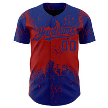 Charger l&#39;image dans la galerie, Custom Royal Red 3D Pattern Design Abstract Splatter Grunge Art Authentic Baseball Jersey
