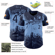 Charger l&#39;image dans la galerie, Custom Navy Light Blue 3D Pattern Design Abstract Splatter Grunge Art Authentic Baseball Jersey
