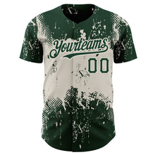 Laden Sie das Bild in den Galerie-Viewer, Custom Green Cream 3D Pattern Design Abstract Splatter Grunge Art Authentic Baseball Jersey
