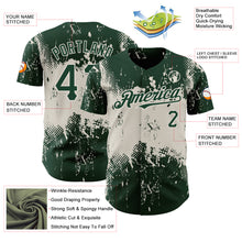 Laden Sie das Bild in den Galerie-Viewer, Custom Green Cream 3D Pattern Design Abstract Splatter Grunge Art Authentic Baseball Jersey
