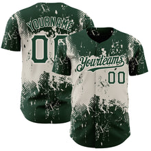 Laden Sie das Bild in den Galerie-Viewer, Custom Green Cream 3D Pattern Design Abstract Splatter Grunge Art Authentic Baseball Jersey
