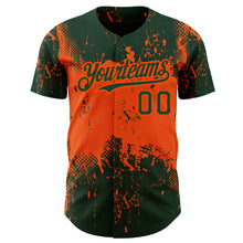 Charger l&#39;image dans la galerie, Custom Green Orange 3D Pattern Design Abstract Splatter Grunge Art Authentic Baseball Jersey
