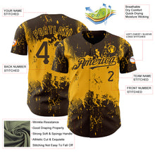 Загрузить изображение в средство просмотра галереи, Custom Brown Gold 3D Pattern Design Abstract Splatter Grunge Art Authentic Baseball Jersey
