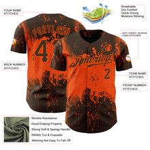 Charger l&#39;image dans la galerie, Custom Brown Orange 3D Pattern Design Abstract Splatter Grunge Art Authentic Baseball Jersey
