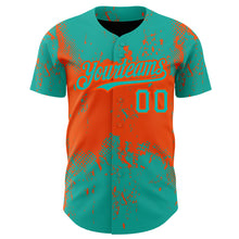 Загрузить изображение в средство просмотра галереи, Custom Aqua Orange 3D Pattern Design Abstract Splatter Grunge Art Authentic Baseball Jersey
