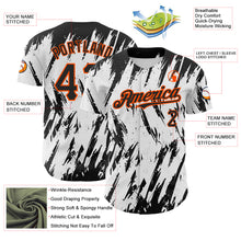 Load image into Gallery viewer, Custom White Black-Orange 3D Pattern Design Abstract Sharp Shape Authentic Baseball Jersey
