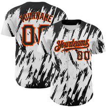 Load image into Gallery viewer, Custom White Black-Orange 3D Pattern Design Abstract Sharp Shape Authentic Baseball Jersey
