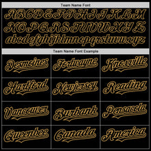 Load image into Gallery viewer, Custom Black Old Gold 3D Pattern Design Abstract Sharp Shape Authentic Baseball Jersey
