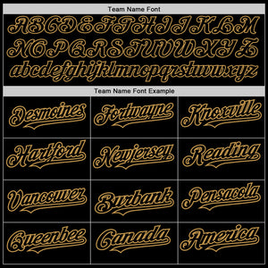 Custom Black Old Gold 3D Pattern Design Abstract Sharp Shape Authentic Baseball Jersey