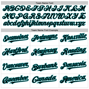 Custom White Black-Teal 3D Pattern Design Abstract Sharp Shape Authentic Baseball Jersey