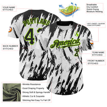 Load image into Gallery viewer, Custom White Black-Neon Green 3D Pattern Design Abstract Sharp Shape Authentic Baseball Jersey
