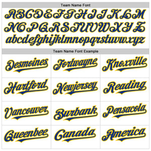 Custom White Royal-Yellow 3D Pattern Design Abstract Sharp Shape Authentic Baseball Jersey