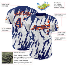 Load image into Gallery viewer, Custom White Royal-Orange 3D Pattern Design Abstract Sharp Shape Authentic Baseball Jersey
