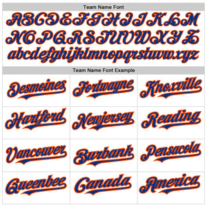 Custom White Royal-Orange 3D Pattern Design Abstract Sharp Shape Authentic Baseball Jersey