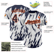 Load image into Gallery viewer, Custom White Navy-Orange 3D Pattern Design Abstract Sharp Shape Authentic Baseball Jersey
