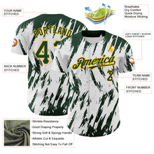 Load image into Gallery viewer, Custom White Green-Gold 3D Pattern Design Abstract Sharp Shape Authentic Baseball Jersey
