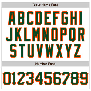 Custom White Green-Orange 3D Pattern Design Abstract Sharp Shape Authentic Baseball Jersey