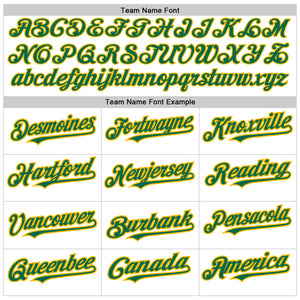 Custom White Kelly Green-Gold 3D Pattern Design Abstract Sharp Shape Authentic Baseball Jersey