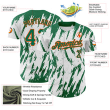 Load image into Gallery viewer, Custom White Kelly Green-Orange 3D Pattern Design Abstract Sharp Shape Authentic Baseball Jersey
