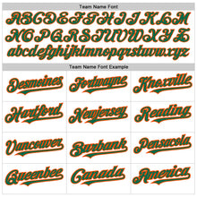 Load image into Gallery viewer, Custom White Kelly Green-Orange 3D Pattern Design Abstract Sharp Shape Authentic Baseball Jersey
