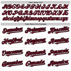 Custom White Crimson-Black 3D Pattern Design Abstract Sharp Shape Authentic Baseball Jersey