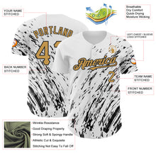 Load image into Gallery viewer, Custom White Old Gold-Black 3D Pattern Design Abstract Splash Authentic Baseball Jersey
