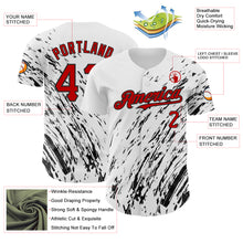 Load image into Gallery viewer, Custom White Red-Black 3D Pattern Design Abstract Splash Authentic Baseball Jersey
