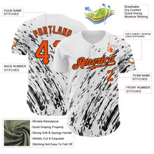 Load image into Gallery viewer, Custom White Orange-Black 3D Pattern Design Abstract Splash Authentic Baseball Jersey
