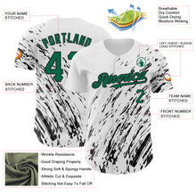 Load image into Gallery viewer, Custom White Kelly Green-Black 3D Pattern Design Abstract Splash Authentic Baseball Jersey
