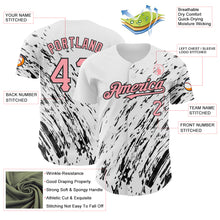 Load image into Gallery viewer, Custom White Medium Pink-Black 3D Pattern Design Abstract Splash Authentic Baseball Jersey
