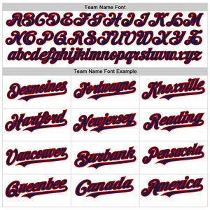 Custom White Navy-Red 3D Pattern Design Abstract Splash Authentic Baseball Jersey